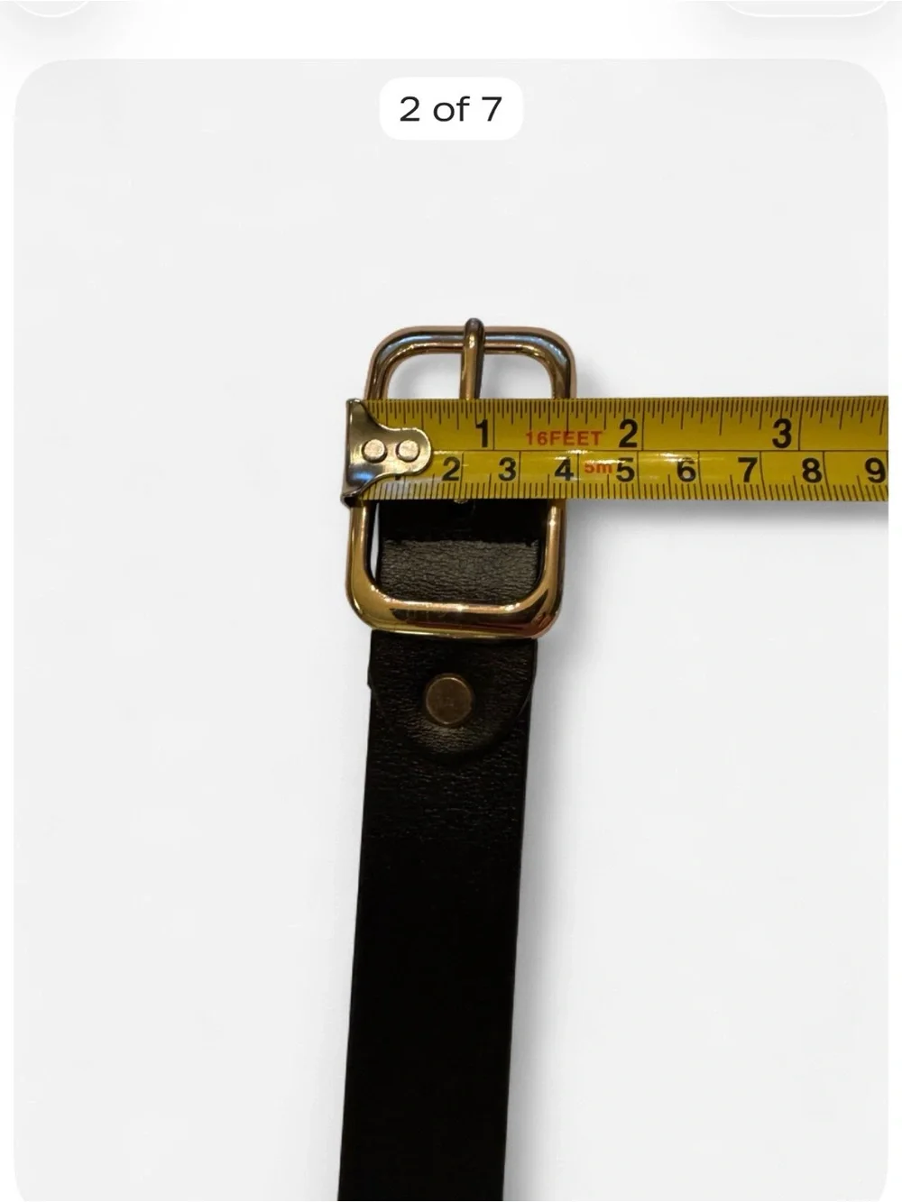 Genuine Leather Black Belt Gold Buckle Women’s Size 110 cm / 43”